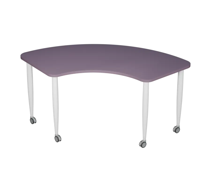 PLAYFORM 228 K modulární hravé stoly, mobilní, výška 750 mm, kovová podnož bílá, deska 25 mm, šeříko